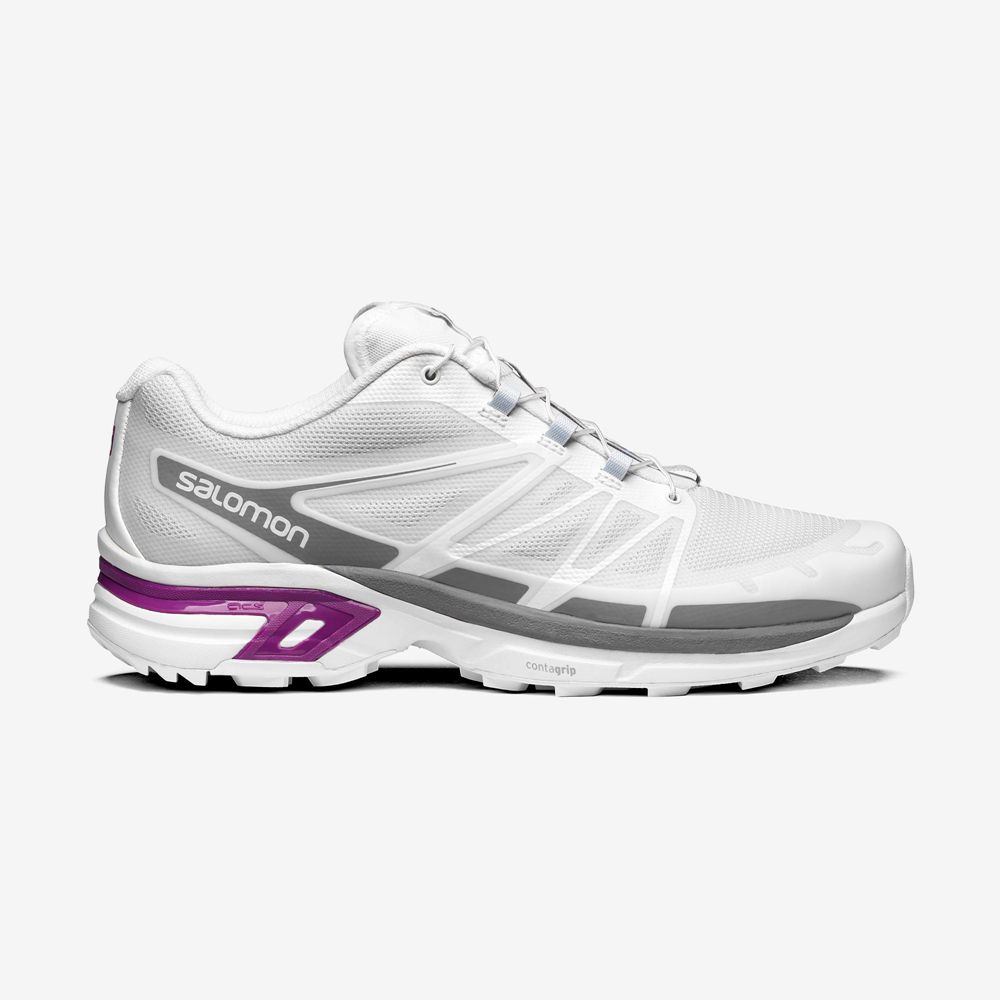 Zapatillas Salomon Hombre Blancas / Moradas - Salomon Argentina XT-WINGS 2,791864-NQL